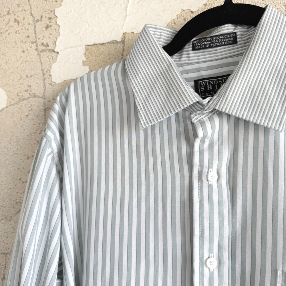 Vtg Windsor Shirt Co Button Down Striped Dress Shirt Mens L